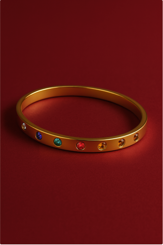 Milestone Bangle — interval diamonds