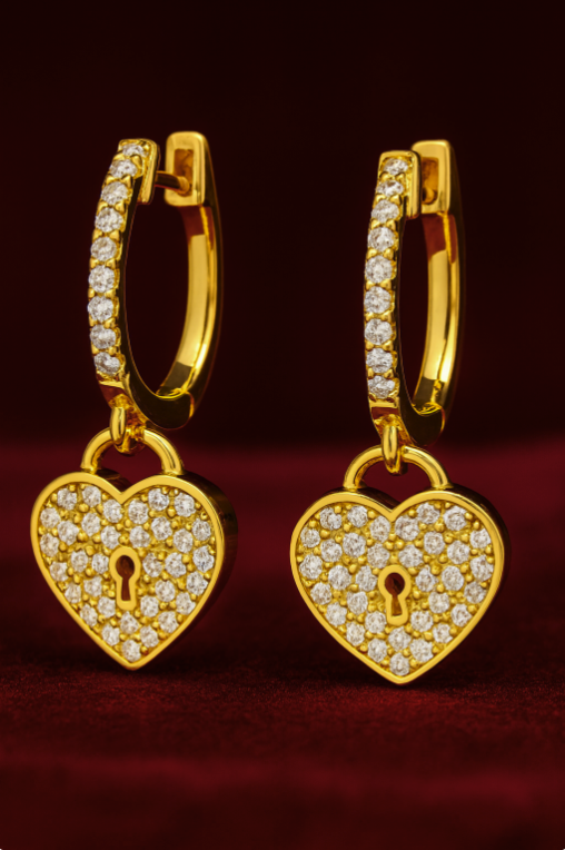 Heart Lock Hoop Earrings