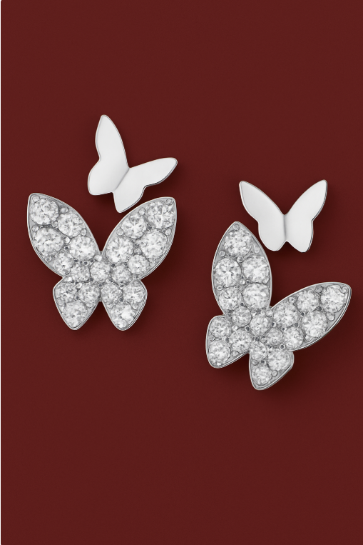 Diamond Butterfly Studs